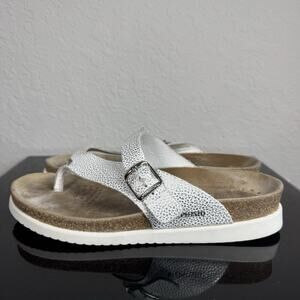 MEPHISTO Helen Toe Loop Sandal Metallic White Sandals EU39 Womens Size 9